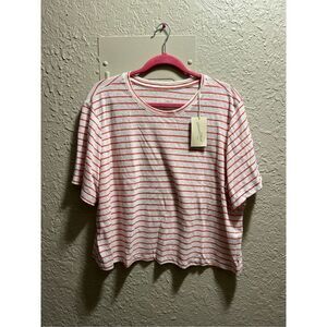 Universal Thread White With Red Stripes T-Shirt Woman’s XXL NEW